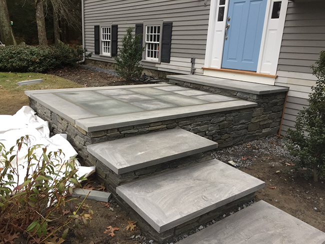 Custom patio paver steps