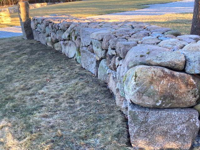 Hand built historic stone wall